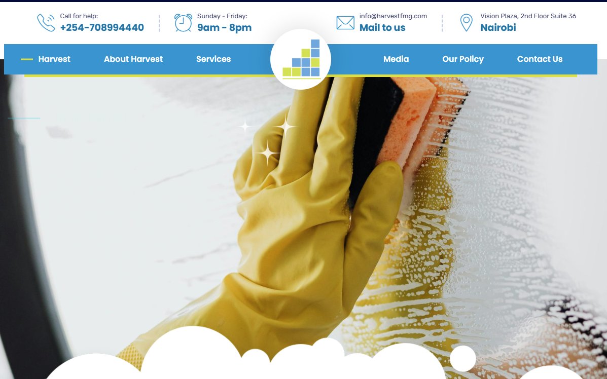 Harvest FMG website screenshot